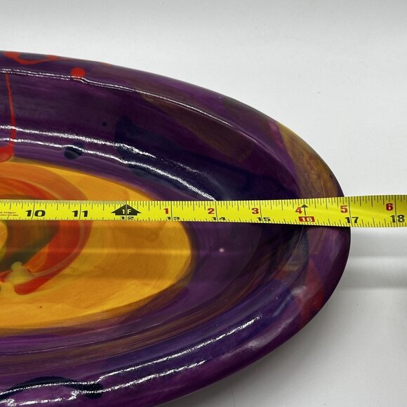 Cooks New Zealand Art Pottery Oval Serving Bowl Vegetables Pasta 17 X 11  Modern - Picture 7 of 11